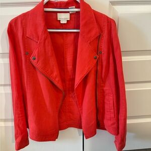 Cynthia Rowley zipper front linen jacket linen size Medium